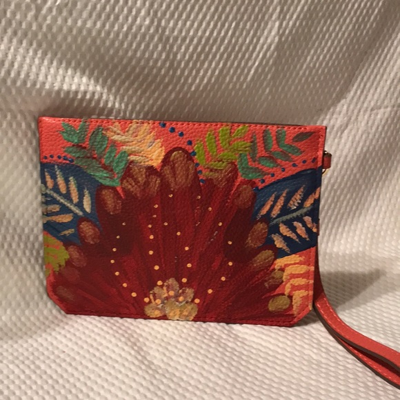 Anne Klein Wristlet Hand Painted with Flowers - Picture 3 of 5